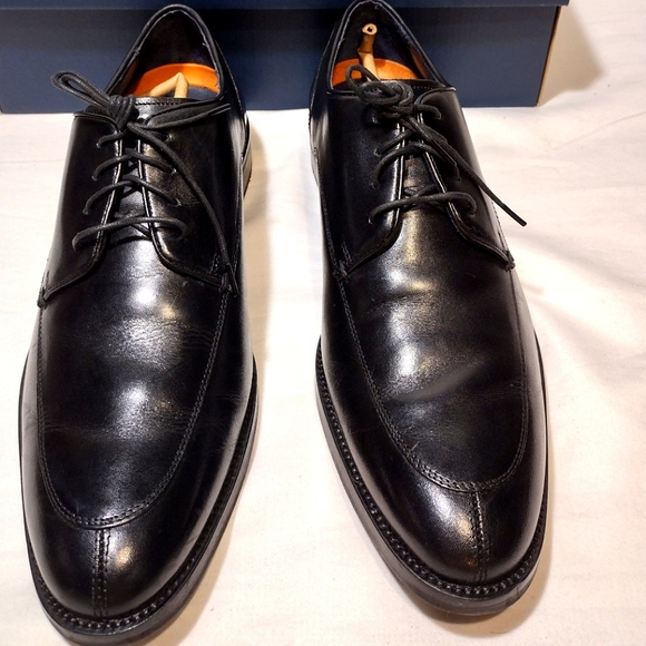 Cole Haan Lenox Hill Split-Toe Black Smooth Polished Leather Lace-Up Oxfords - Picture 9 of 14